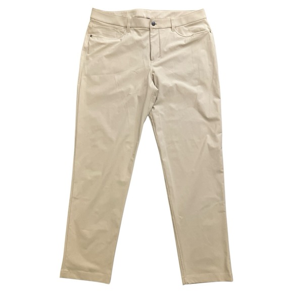 Lululemon Men's 36 Commission Warpstreme 5-Pocket Pants Tan Slim Fit ABC 36x32 - Picture 1 of 11